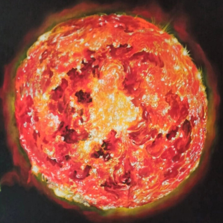 Painting titled "Солнце под фильтром" by Pavel Nikitin, Original Artwork, Acrylic