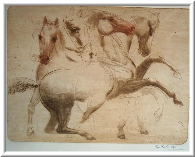 Drawing titled ""Study of the Horse…" by Pavel Pop, Original Artwork, Other
