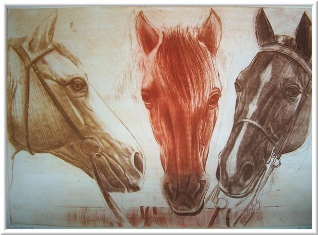 Drawing titled ""Three good friends"" by Pavel Pop, Original Artwork, Other