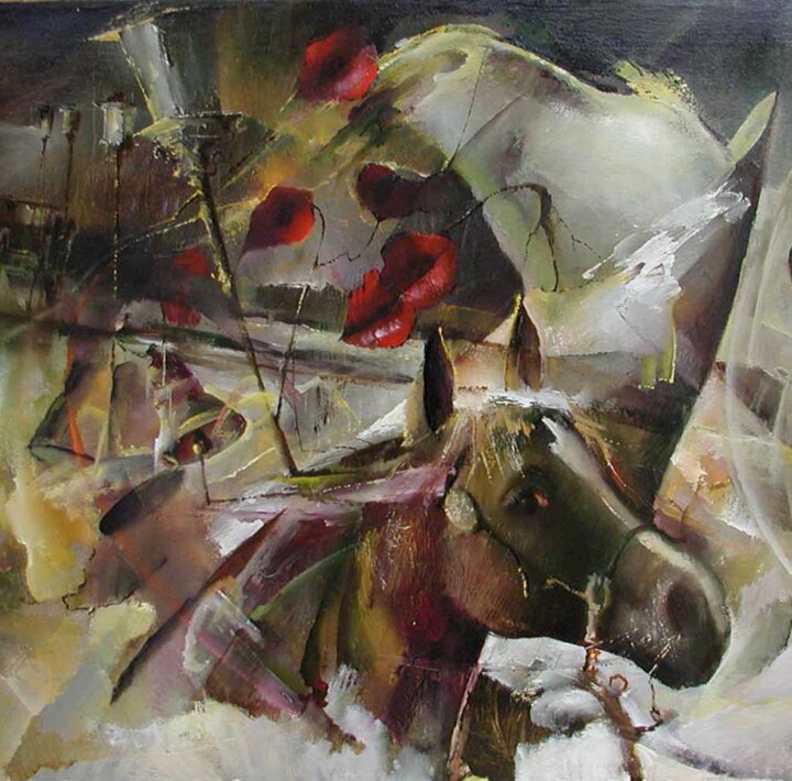 Картина под названием "наши дороги" - Павел Сирокваша, Подлинное произведение искусства, Масло
