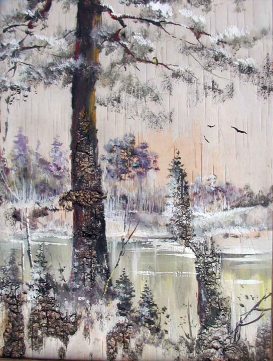 绘画 标题为“холодная зима” 由Павел Сирокваша, 原创艺术品, 水彩