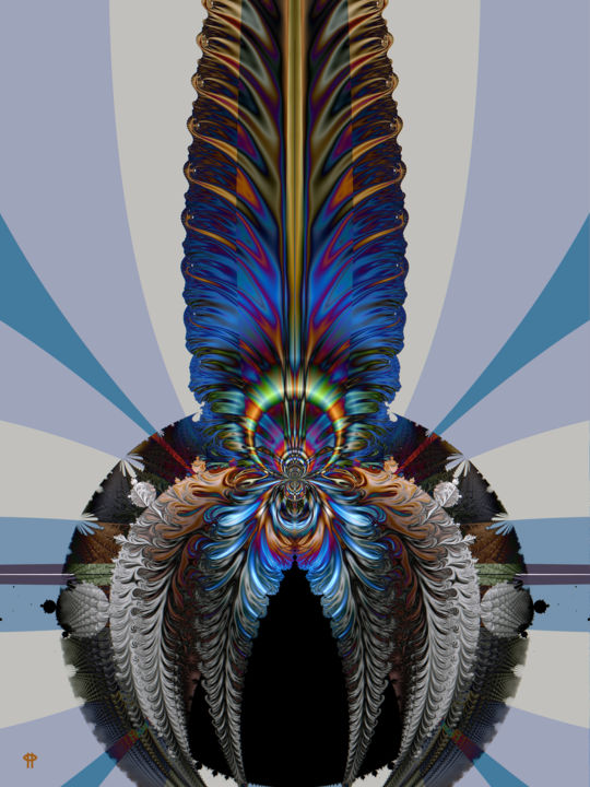 Digital Arts titled "Feathered" by Jim Pavelle, Original Artwork, 2D Digital Work