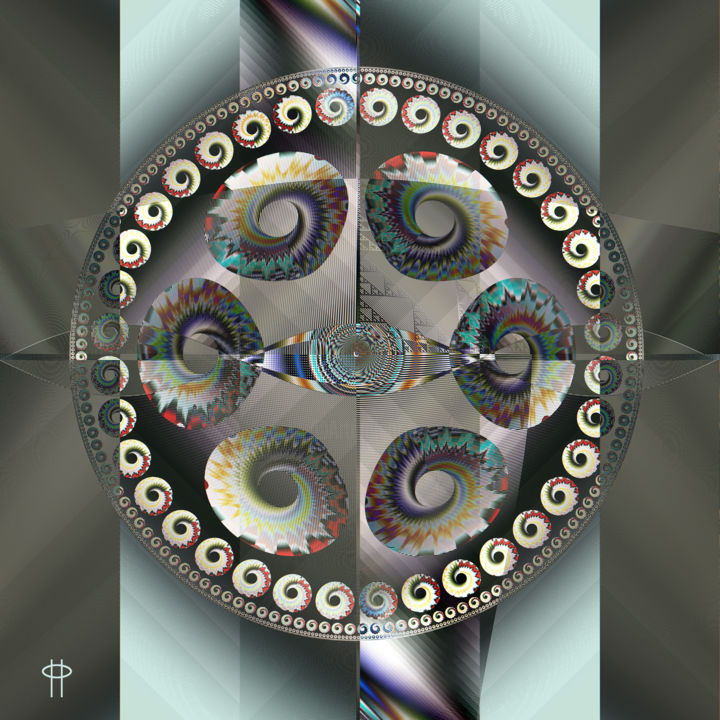 Digital Arts titled "Hellenic Compass" by Jim Pavelle, Original Artwork, 2D Digital Work