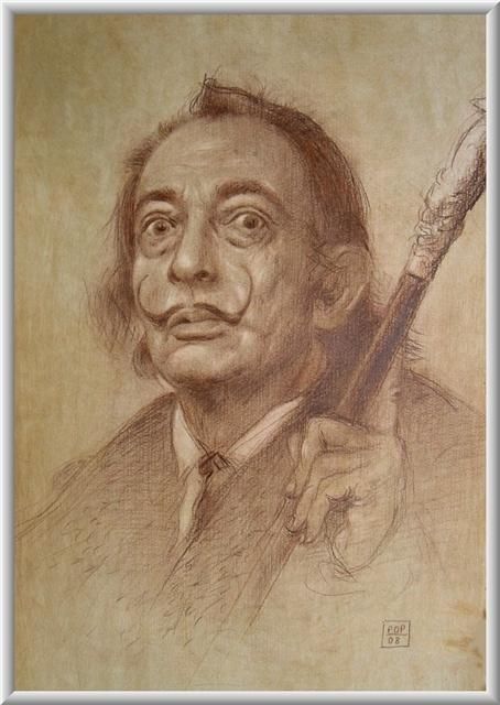 Drawing titled ""Dali the Magician"" by Pavel Pop, Original Art, Other