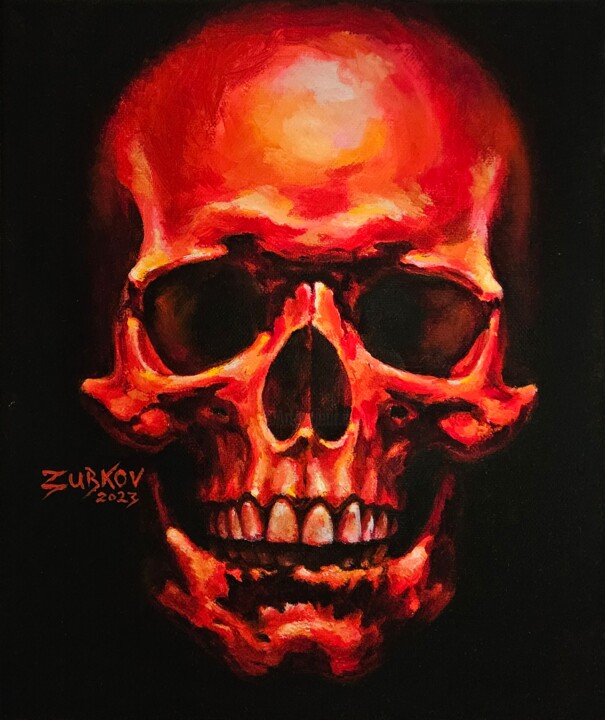 Painting titled "From Dark" by Pavel Zubkov, Original Artwork, Oil Mounted on Wood Stretcher frame