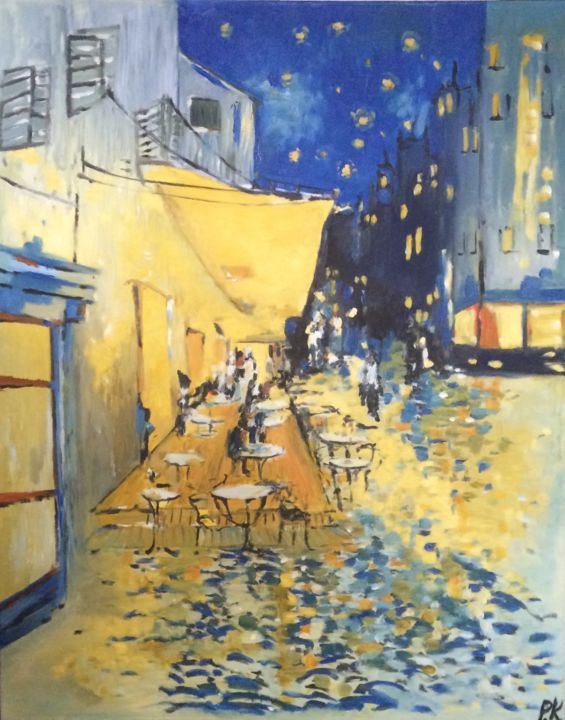 Картина под названием "Gogh´s cafe" - Pavla Kantorova, Подлинное произведение искусства