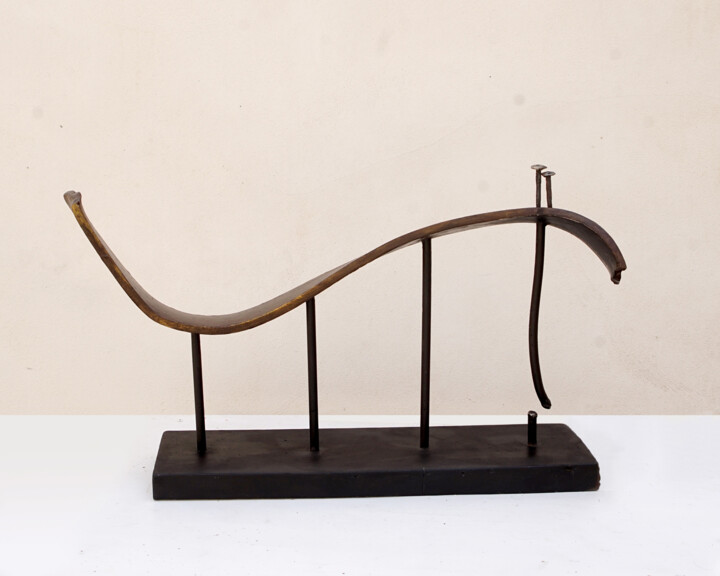 Skulptur mit dem Titel "“Il ponte crollato”…" von Pavlovskydesign Metal And Painting, Original-Kunstwerk, Metalle