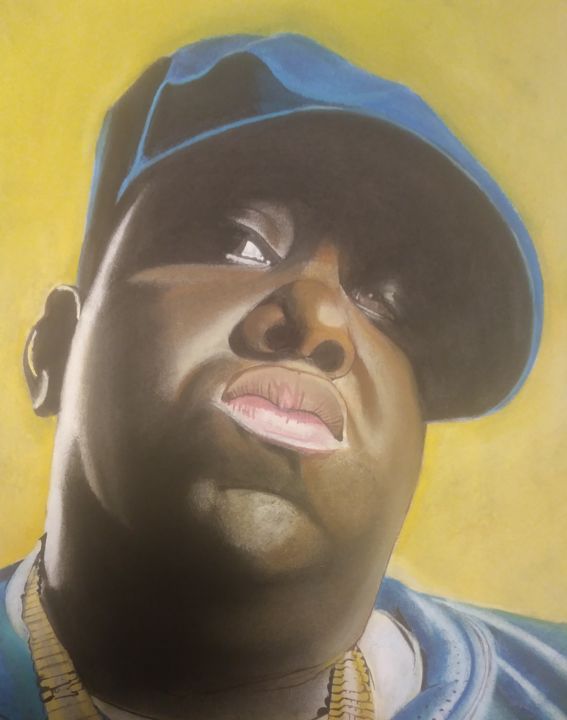Drawing titled "The notorious BIG" by Paxton Tubind, Original Artwork, Pastel