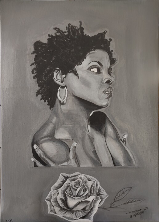 Painting titled "Lauryn Hill" by Paxton Tubind, Original Artwork, Acrylic