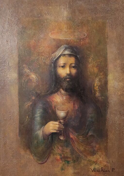 Painting titled "Пророк" by Paylak Vanikian, Original Artwork, Oil