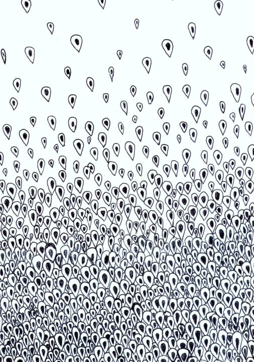 Drawing titled "Llueve desde abajo" by Paz Salzano, Original Artwork, Ink