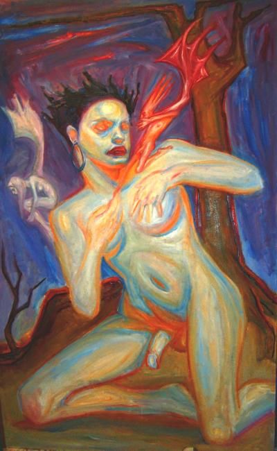 Painting titled "Disphoria" by Paz Winshtein, Original Artwork, Oil