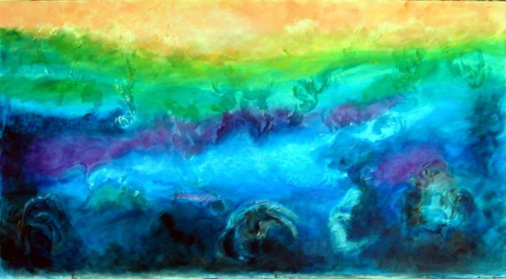 Pintura intitulada "il blu nel mare - t…" por Paola Benni, Obras de arte originais, Acrílico
