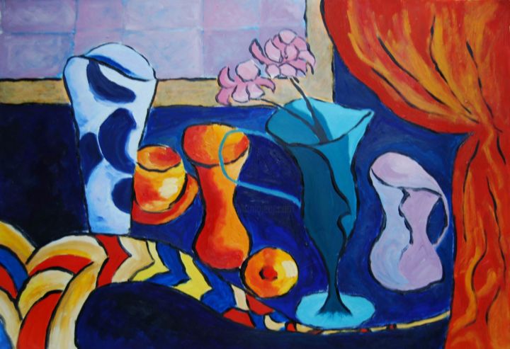 Pintura intitulada "colori di Matisse -…" por Paola Benni, Obras de arte originais, Óleo