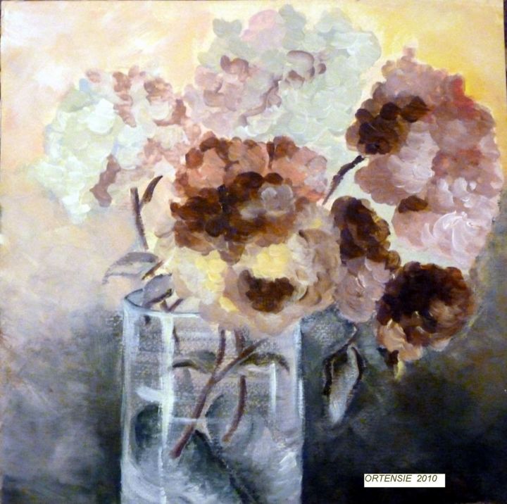 Pintura intitulada "ortensie - hydrange…" por Paola Benni, Obras de arte originais, Acrílico
