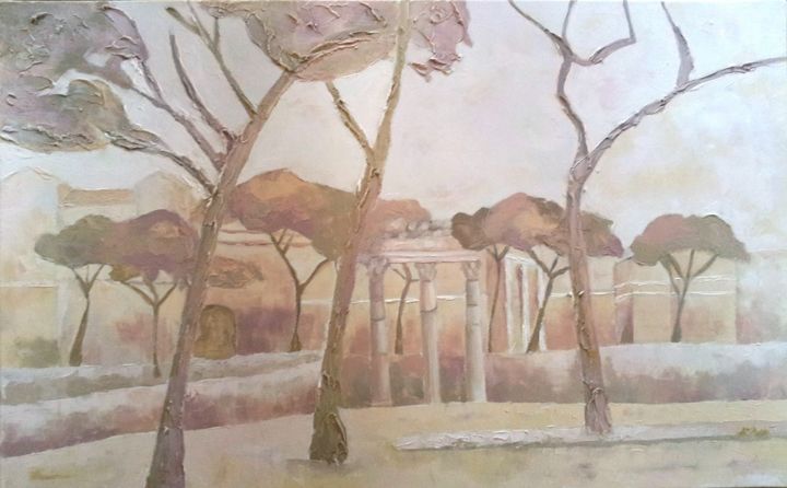 Pintura intitulada "Roma Fori Traianei…" por Paola Benni, Obras de arte originais