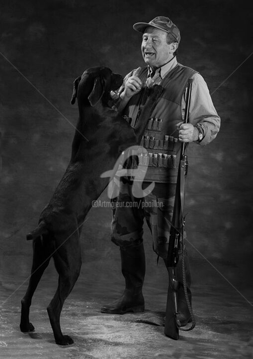 Photographie intitulée "Le chasseur" par Pierre Boillon, Œuvre d'art originale, Photographie argentique