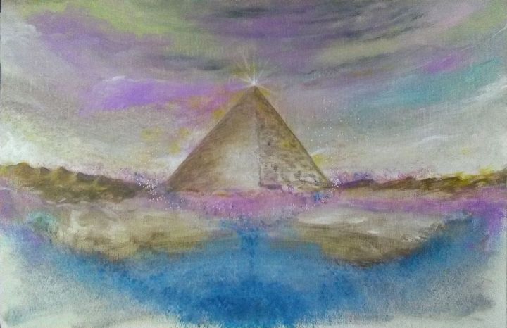 Painting titled "Pyramidium.jpg" by Pascal Boulommier, Original Artwork, Acrylic