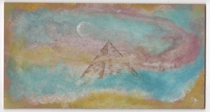 Painting titled "Egypto'sphère" by Pascal Boulommier, Original Artwork, Acrylic