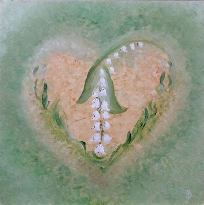 Painting titled "Le coeur serti de m…" by Pascal Boulommier, Original Artwork, Acrylic