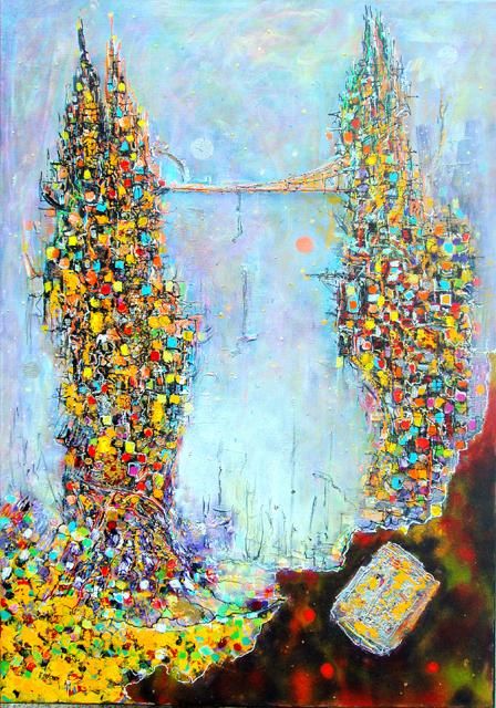 Painting titled "Towers 2" by Patrice Bucher, Original Artwork