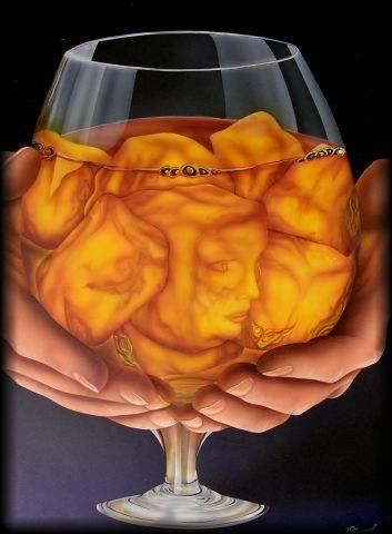 Painting titled "verre" by Patrick Charuel, Original Artwork, Oil