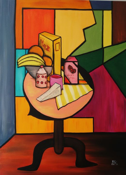 Pintura intitulada "Café da manhã" por Pc Silva Amorelli, Obras de arte originais, Óleo
