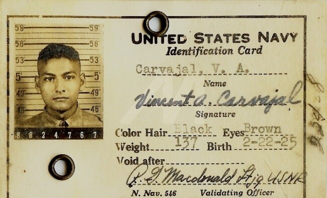 artist s father s vincent carvajal military naval id 1940s