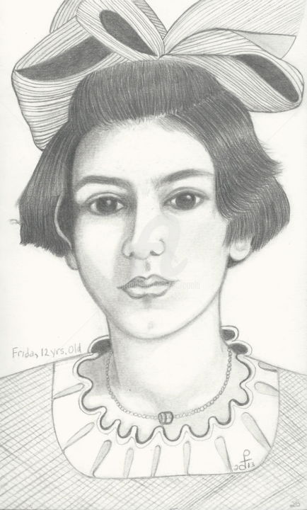 Drawing titled "cropfrida-as-a-youn…" by Drapala Gallery, Original Artwork