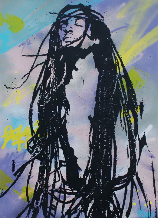 Peinture intitulée "L'homme libre" par Peam'S, Œuvre d'art originale, Acrylique