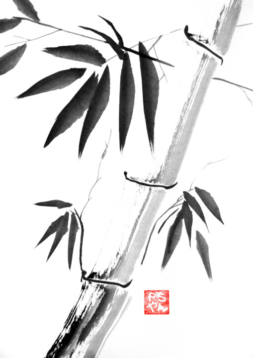 Drawing titled "classic bamboos" by Péchane, Original Artwork, Ink