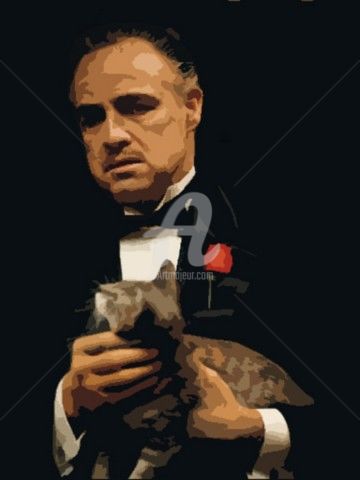 Painting titled "The Godfather - Mar…" by Pedja, Original Artwork, Acrylic