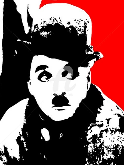 Painting titled "charlie-chaplin.jpg" by Pedja, Original Artwork, Acrylic