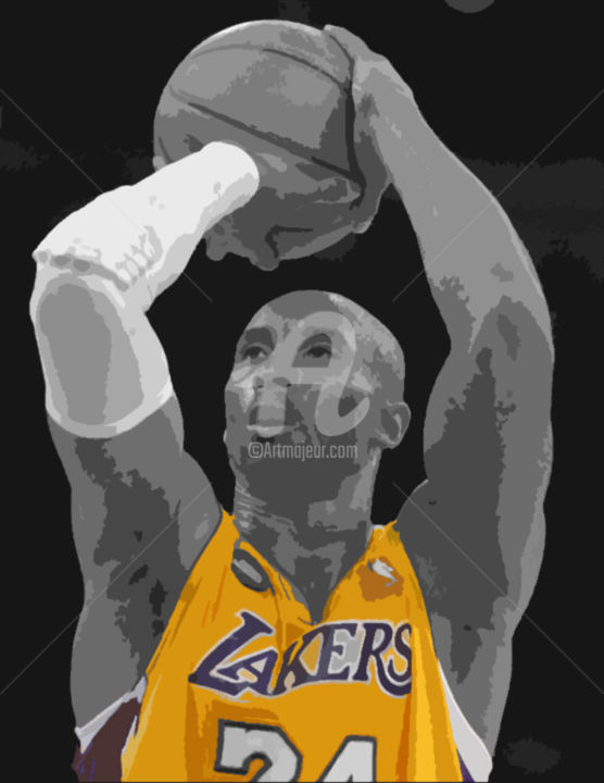 Pintura titulada "Kobe Bryant.jpg" por Pedja, Obra de arte original, Acrílico