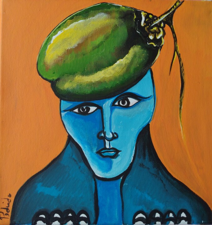 Painting titled ""Coco"" by Jorge Alejandro Pedrido, Original Artwork, Acrylic Mounted on Wood Stretcher frame