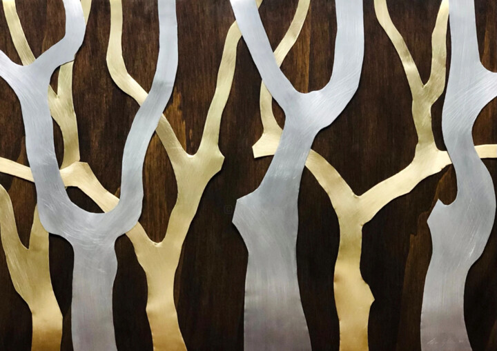 Sculpture titled "fractal tree" by Pedro Cordeiro, Original Artwork, Metals