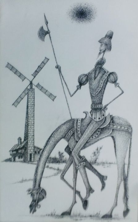 Peinture intitulée "DON QUIJOTE" par Pedro Jose Ibañez Torres, Œuvre d'art originale