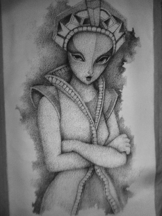 Pintura titulada "MUJER ALIENS" por Pedro Jose Ibañez Torres, Obra de arte original,