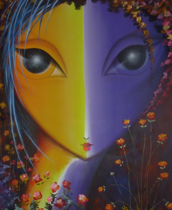 Pintura titulada "ALIENIGENAS" por Pedro Jose Ibañez Torres, Obra de arte original, Acrílico