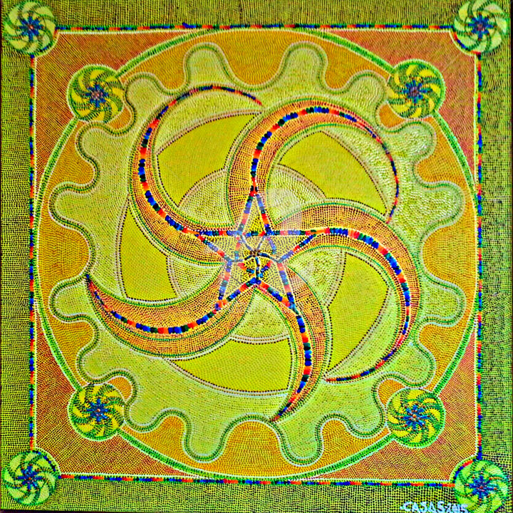 Malerei mit dem Titel "STARFISH" von Casas  D`Liz, Original-Kunstwerk, Acryl