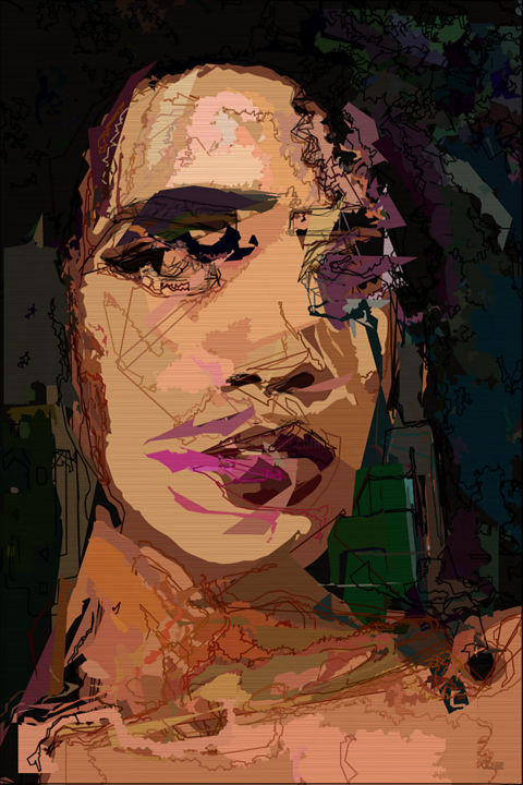 Digital Arts titled "Black Woman Freedom" by Pedro Luz, Original Artwork, Digital Painting