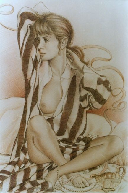 Drawing titled "FIGURA SEPIA/ SANGU…" by Pedro Andres Gutierrez Ayala, Original Artwork, Other