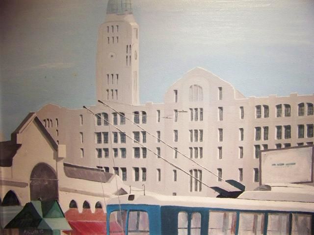 Painting titled "mercado del puerto" by Pedro Arguello, Original Artwork