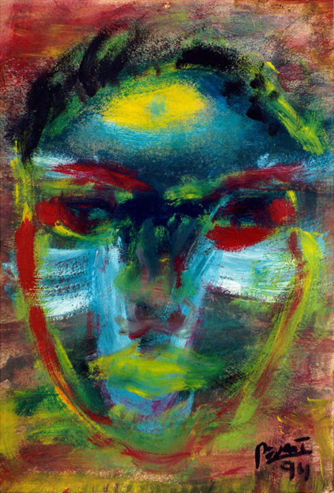 Painting titled "A mascara.jpg" by Pedro Ildo, Original Artwork, Oil