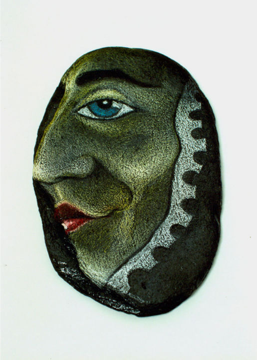 Escultura intitulada "Cara de xisto.jpg" por Pedro Ildo, Obras de arte originais, Pedra