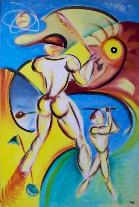Peinture intitulée "Golf.jpg" par Pedro Ildo, Œuvre d'art originale, Acrylique