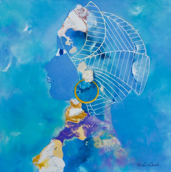 Peinture intitulée "Le bleu de l'âme fé…" par Pedrola Alban, Œuvre d'art originale, Acrylique Monté sur Carton