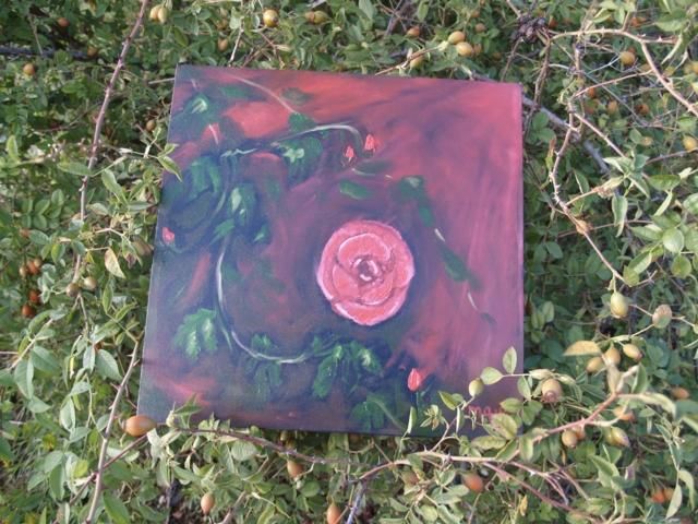Malerei mit dem Titel "Rote Rose" von Pegasuspaintings, Original-Kunstwerk