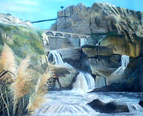 Peinture intitulée "sous pont de consta…" par Peintrecherabi, Œuvre d'art originale