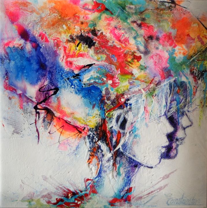 femme de dos Peinture par Elisabeth .Constantin | Artmajeur